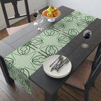 Green Geometric Floral Table Runner