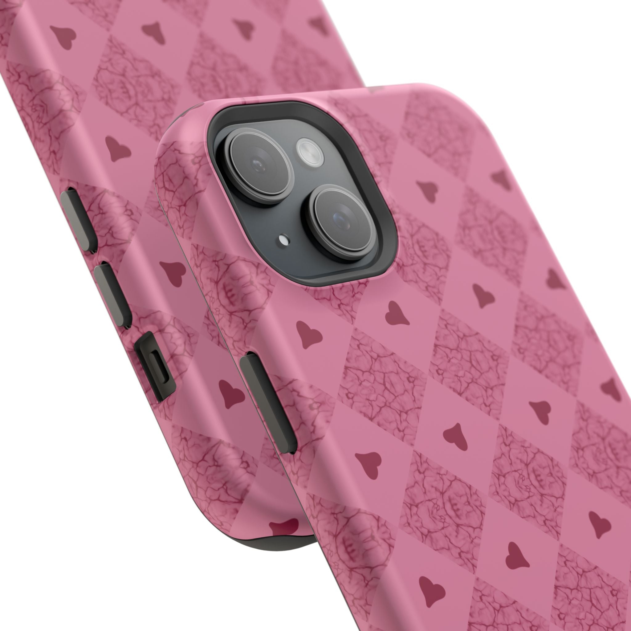 Pink Vintage Hearts Magnetic Impact-Resistant Phone Case