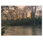 Sunset River Landscape Jigsaw Puzzle with Tin
