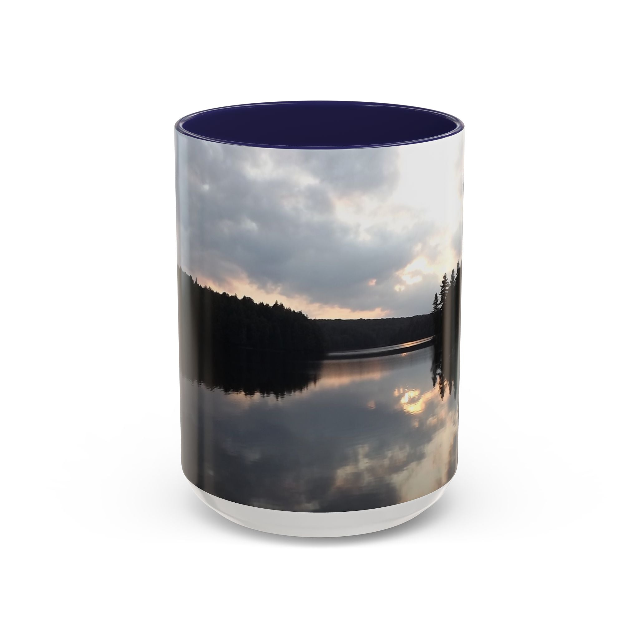 Lake Sunset Accent Coffee Mug — Scenic Reflection Photography 11/15oz