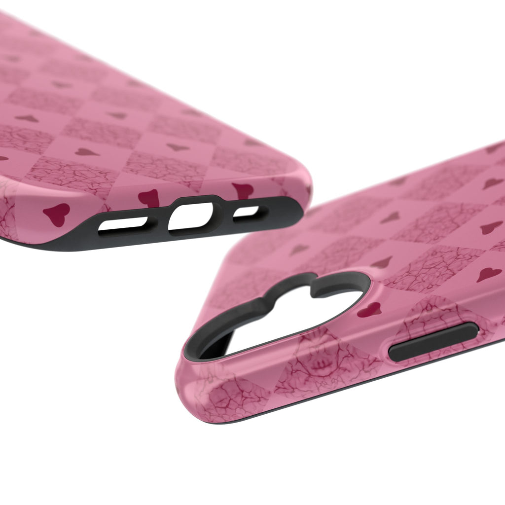 Pink Vintage Hearts Magnetic Impact-Resistant Phone Case