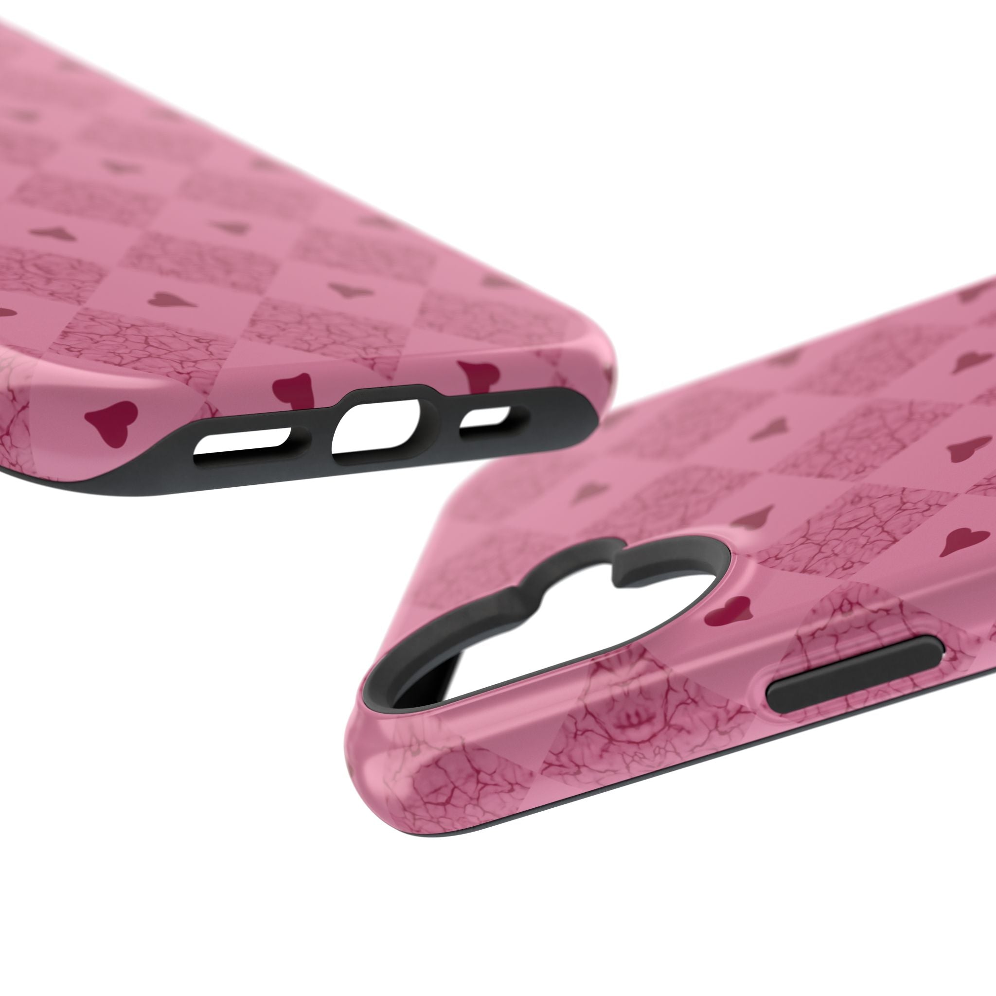 Pink Vintage Hearts Magnetic Impact-Resistant Phone Case