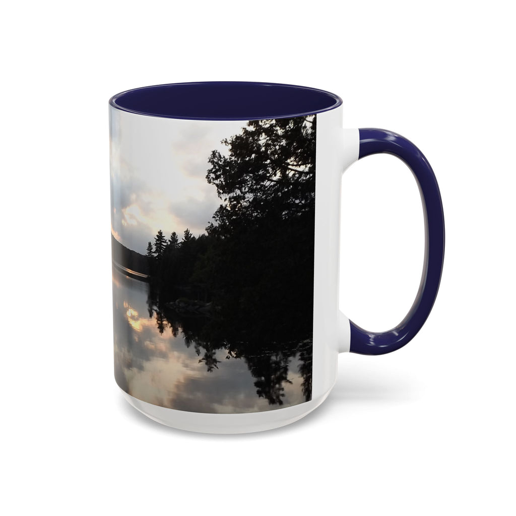 Lake Sunset Accent Coffee Mug — Scenic Reflection Photography 11/15oz