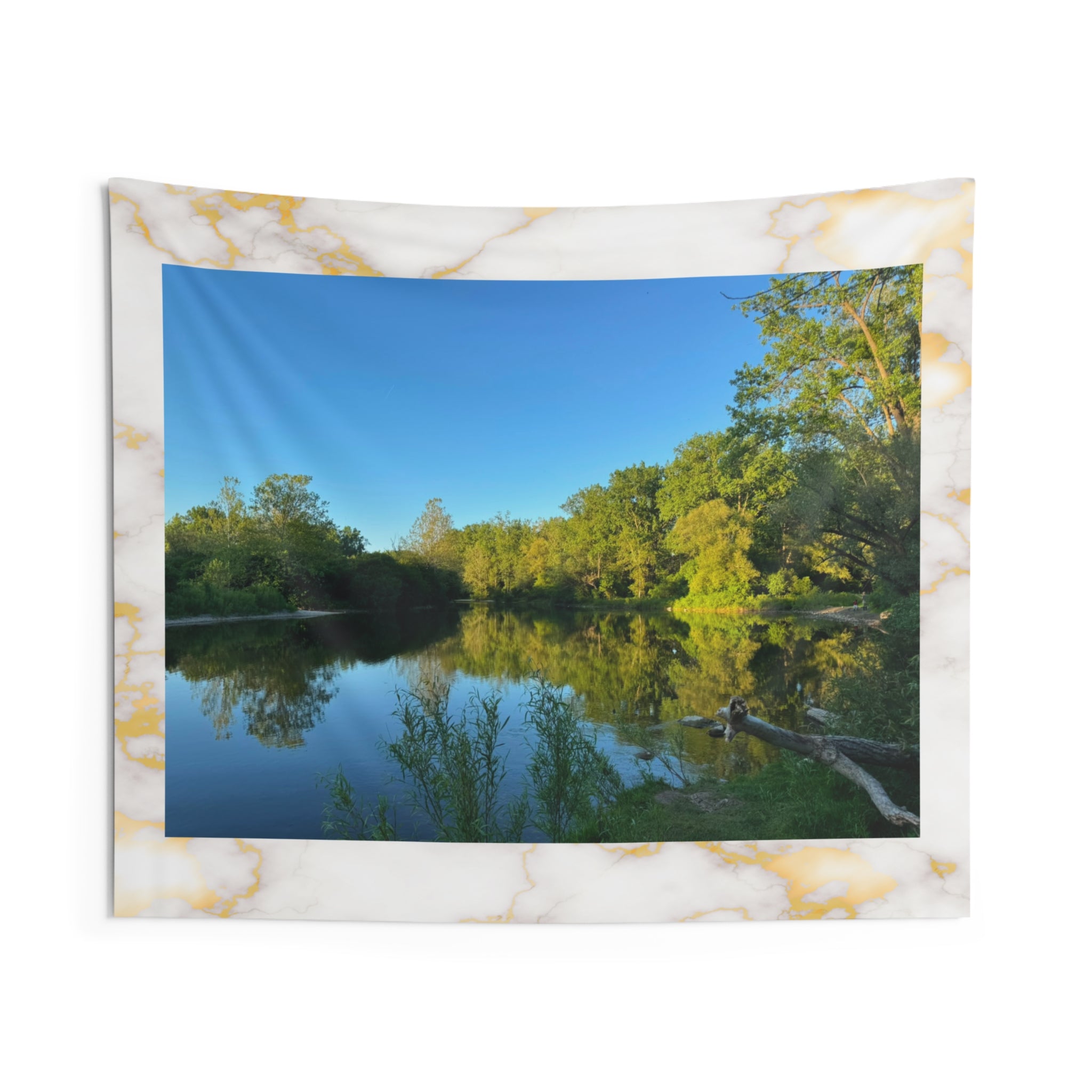 Lake Reflection Tapestry — Serene Nature Wall Hanging