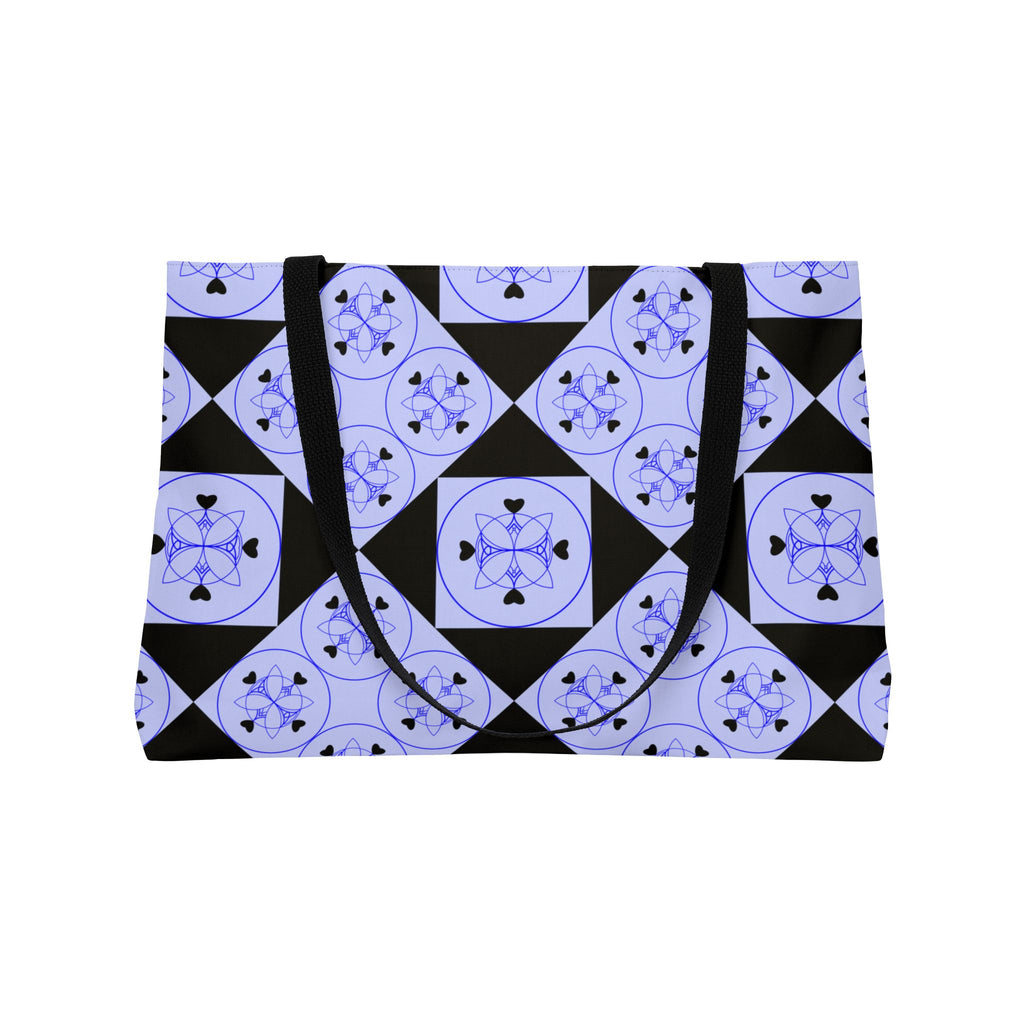 Weekender Tote Bag — Lavender Geometric Tile Pattern Beach & Travel Tote