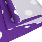 Purple White Polka Dot Table Runner — Cotton-Poly Decorative Accent for Dining, Parties & Easter