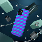 Phone Case — Blue & Purple Gingham Magnetic Impact-Resistant Case