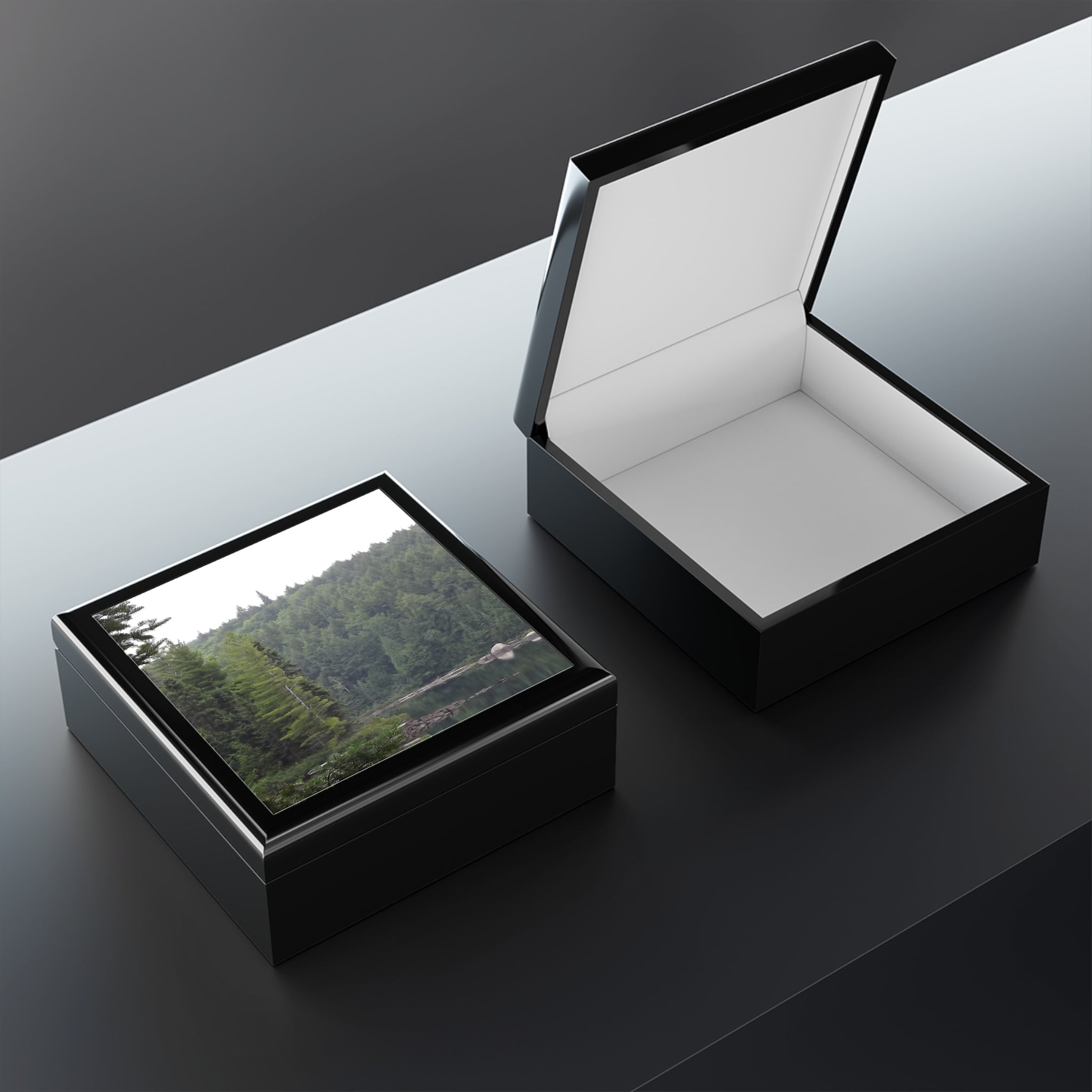 Forest Lake Jewelry Box – Scenic Nature Keepsake Box