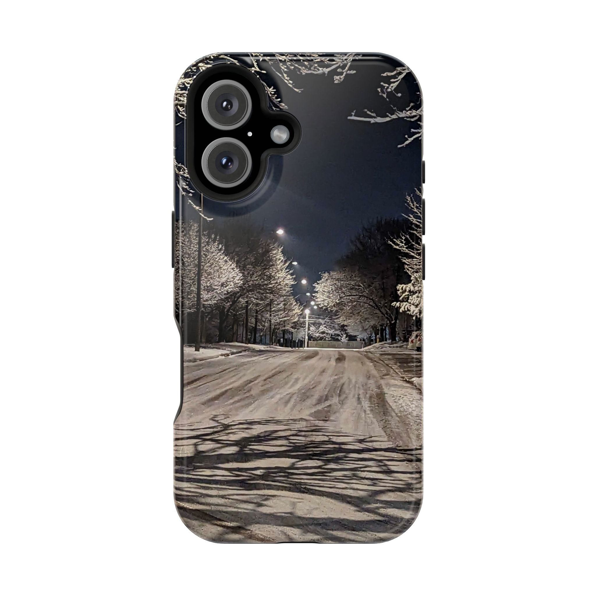 Winter Night Snow Road Magnetic Impact-Resistant Phone Case