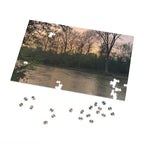 Sunset River Landscape Jigsaw Puzzle with Tin