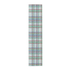 Festive Plaid Table Runner — Red, Green & Blue Holiday Plaid Cotton-Poly Blend