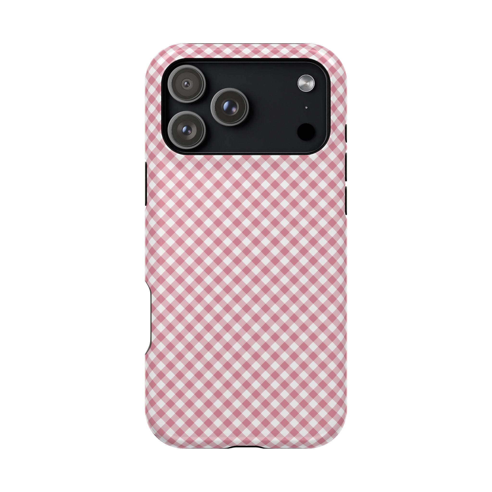 Pink Gingham Magnetic Impact-Resistant Phone Case