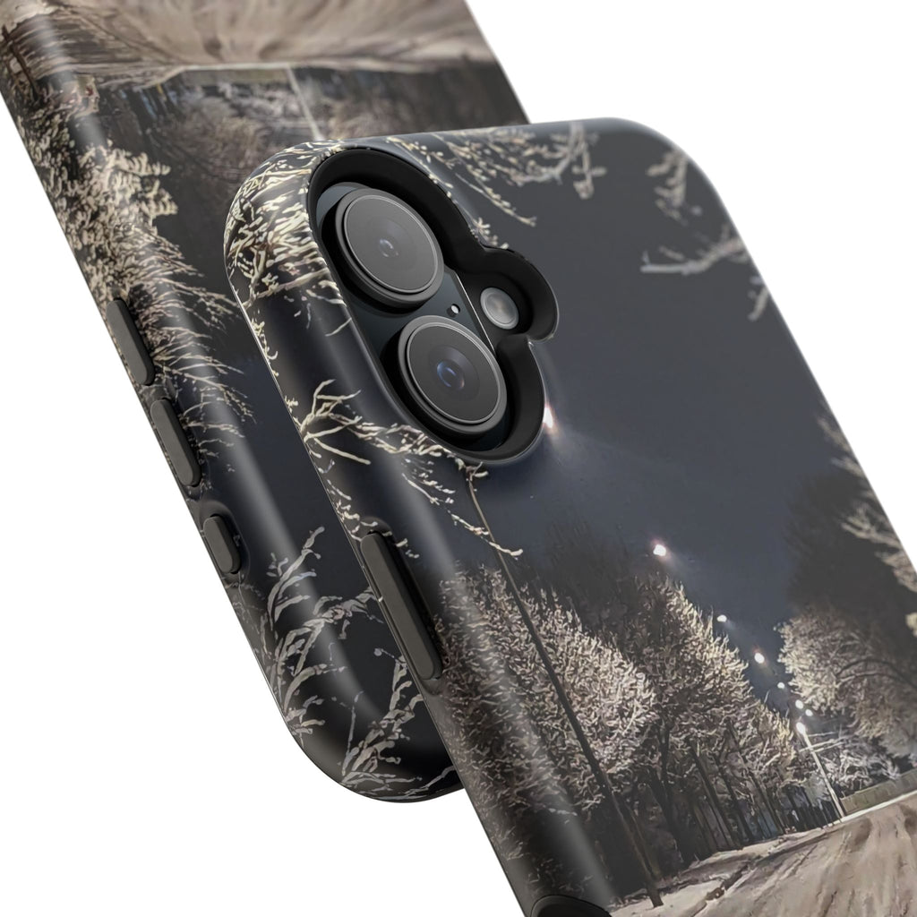 Winter Night Snow Road Magnetic Impact-Resistant Phone Case