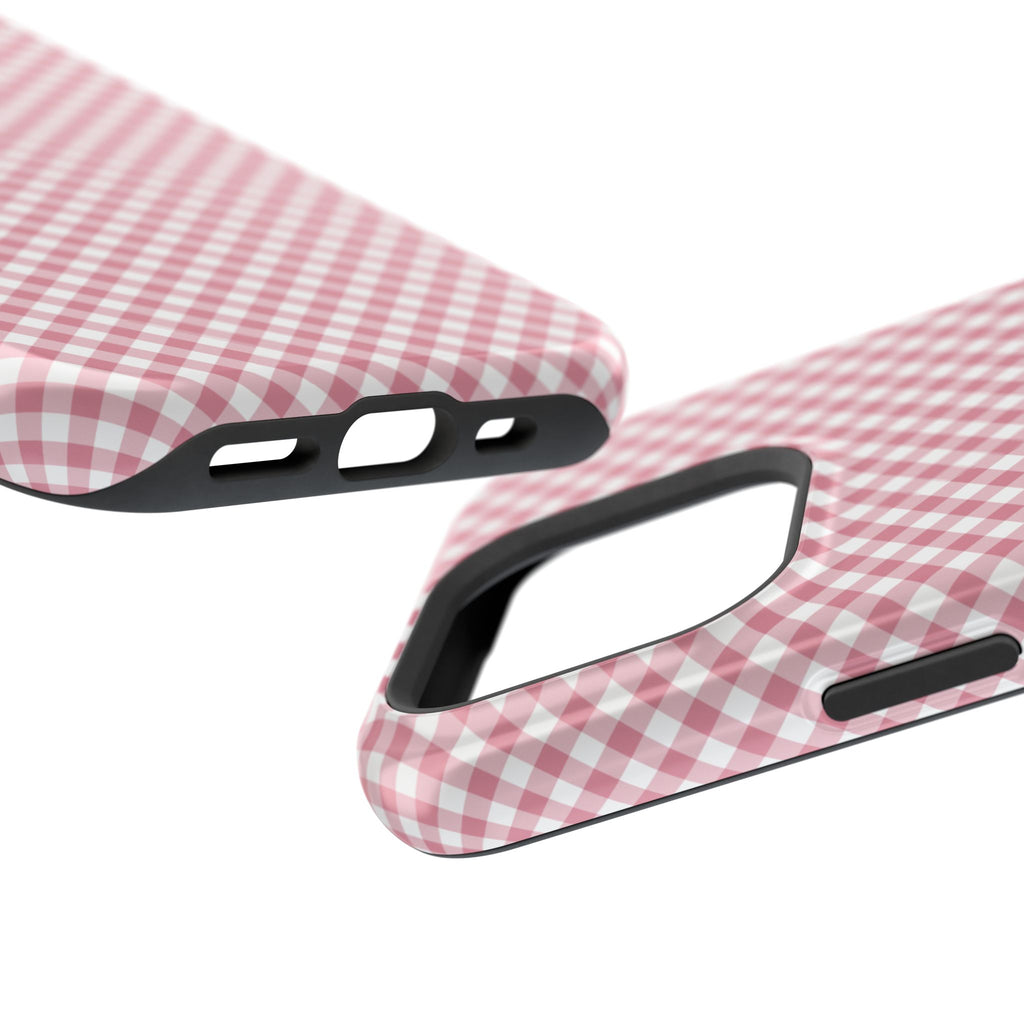 Pink Gingham Magnetic Impact-Resistant Phone Case