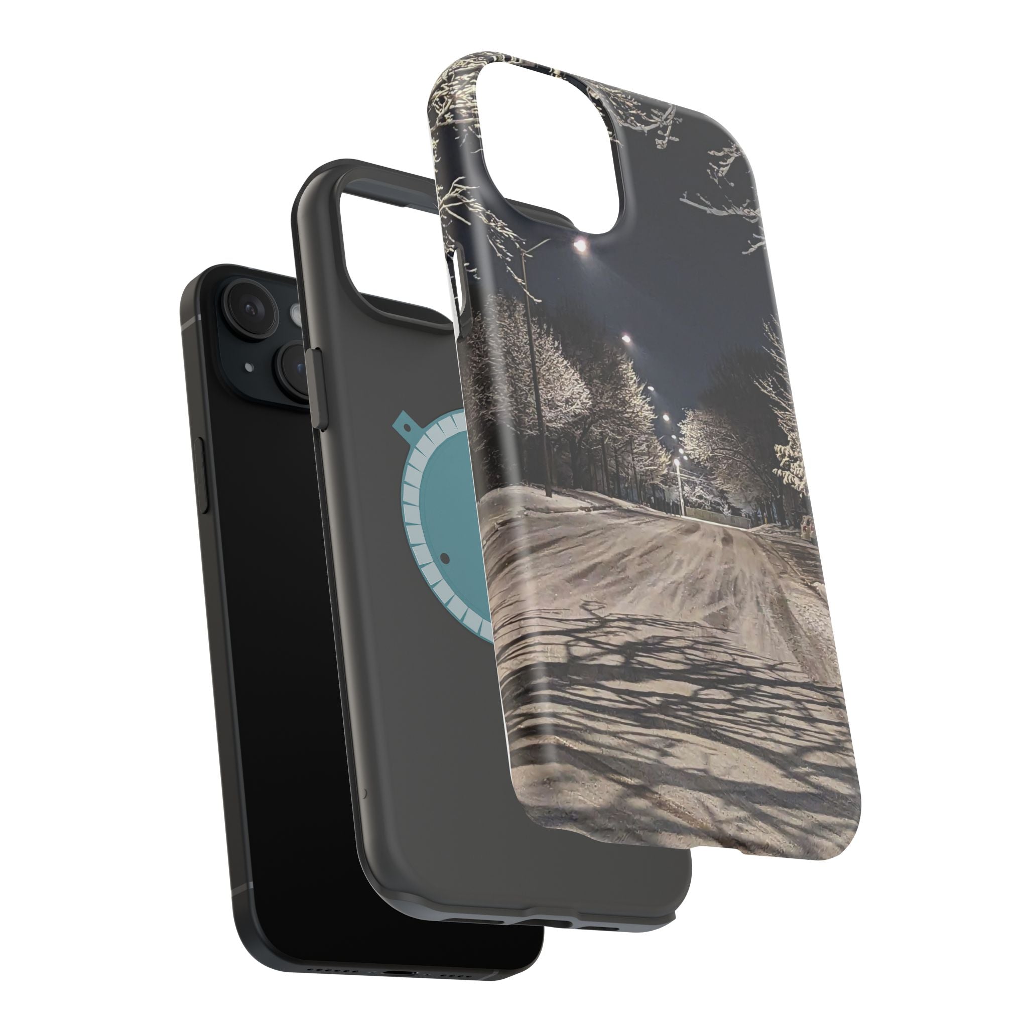 Winter Night Snow Road Magnetic Impact-Resistant Phone Case