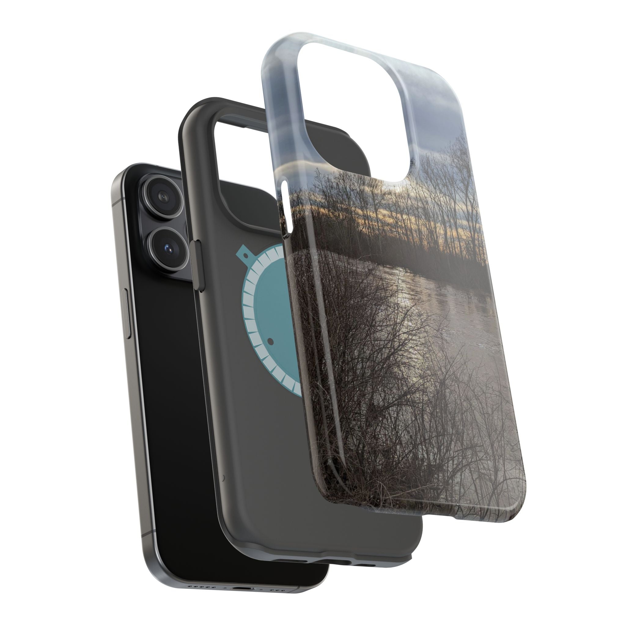 Phone Case — Moody Winter River Landscape Magnetic Impact-Resistant Case