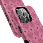 Pink Vintage Hearts Magnetic Impact-Resistant Phone Case