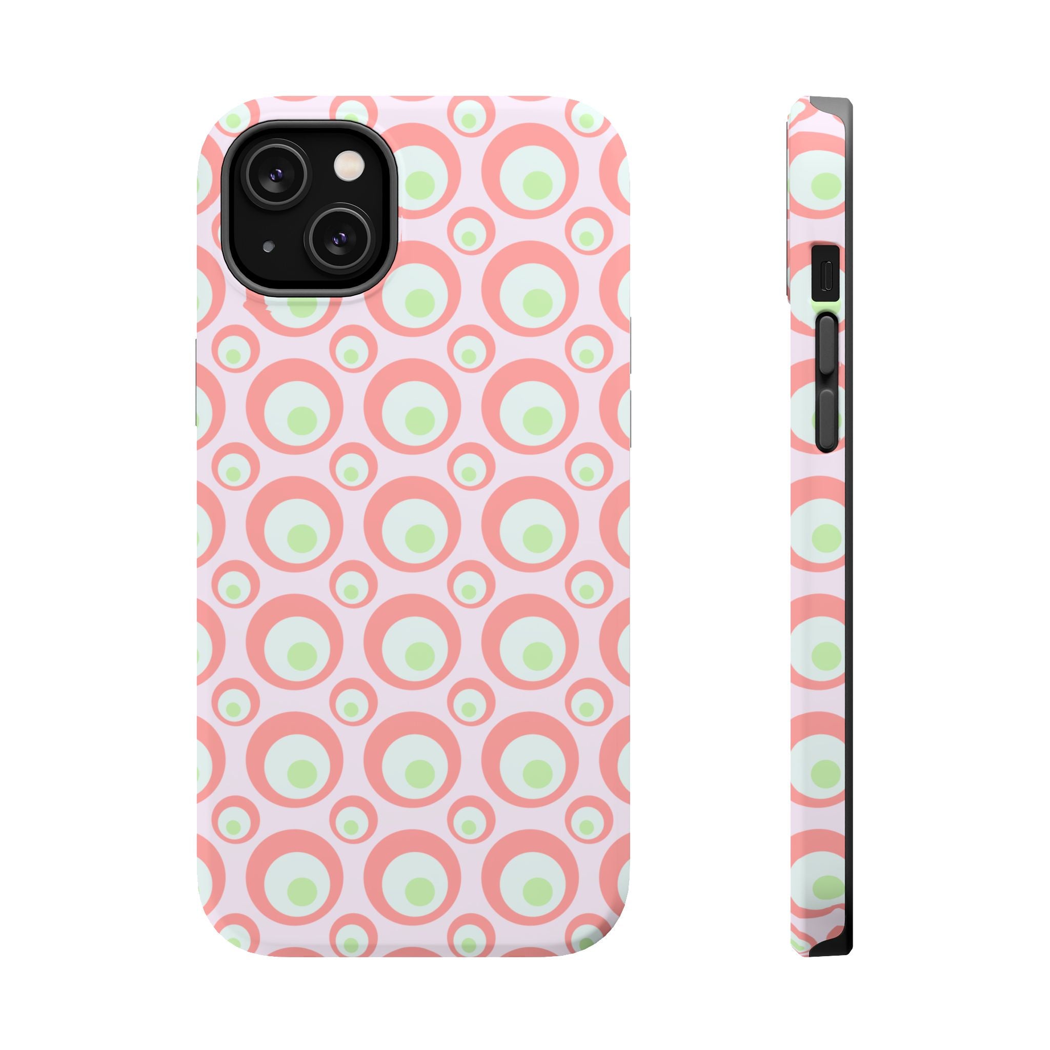 Pink Retro Circles Magnetic Impact-Resistant Phone Case