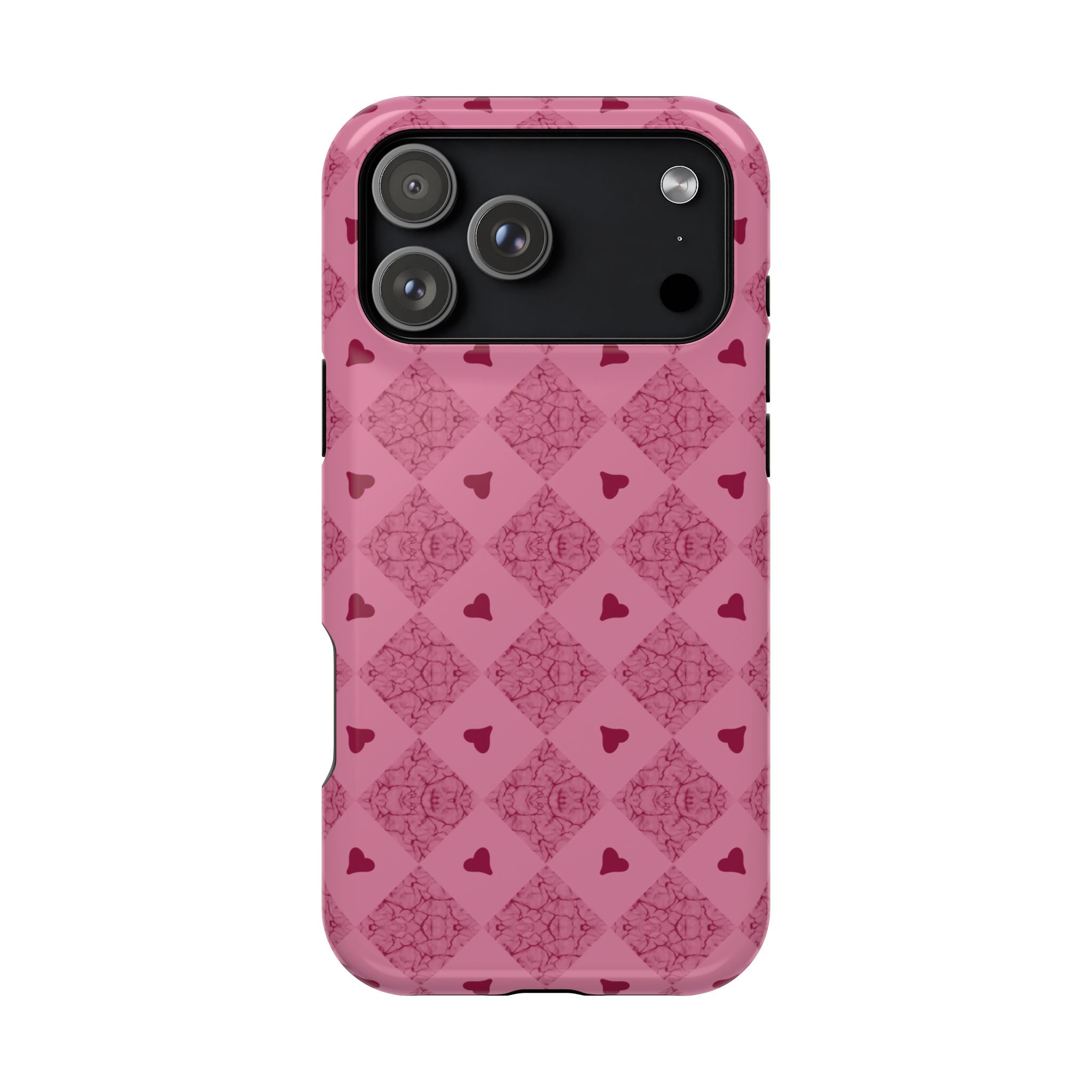 Pink Vintage Hearts Magnetic Impact-Resistant Phone Case