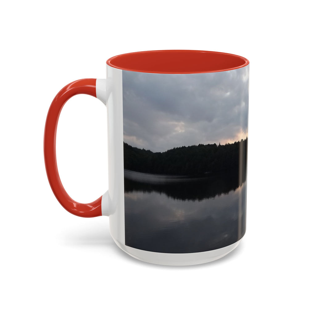 Lake Sunset Accent Coffee Mug — Scenic Reflection Photography 11/15oz