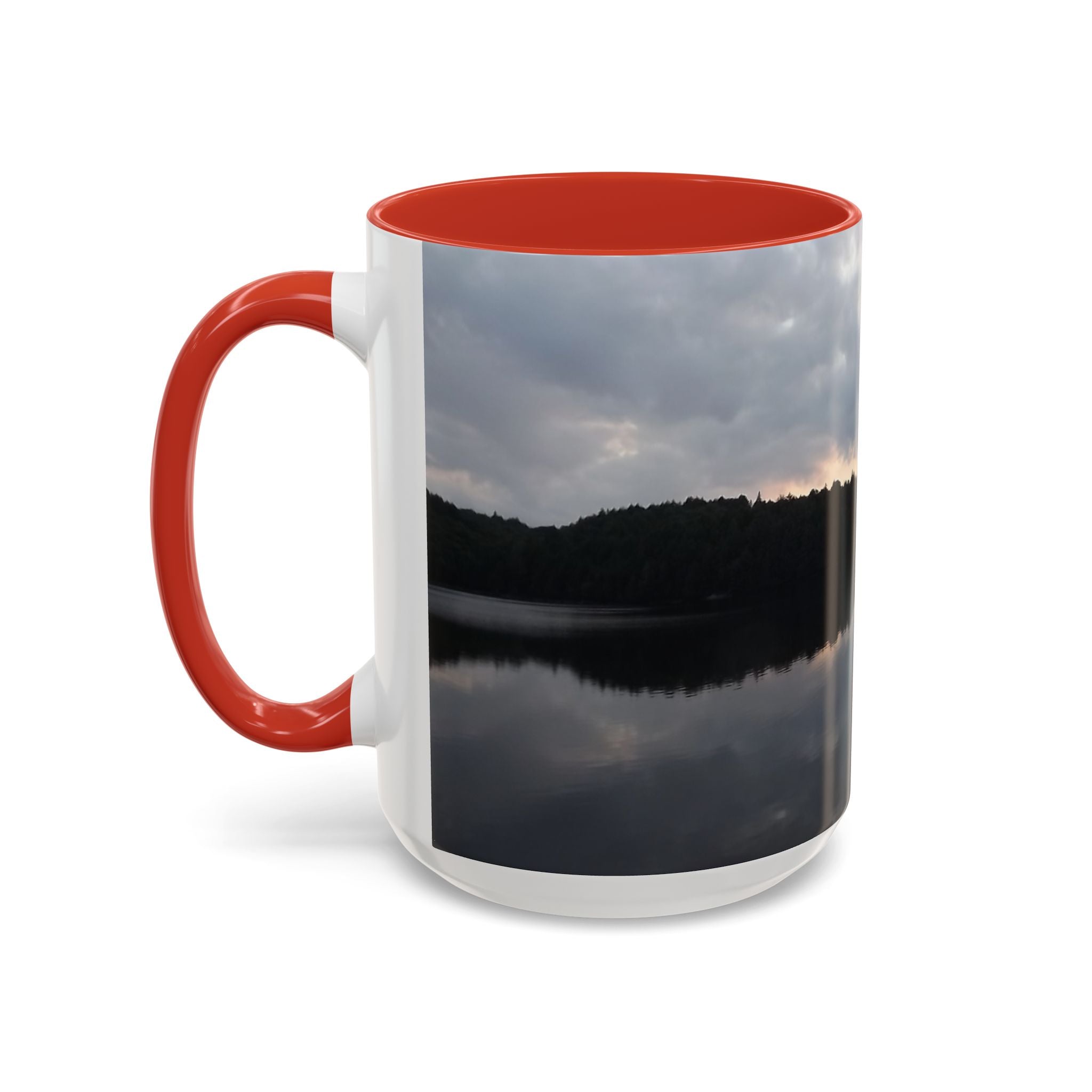 Lake Sunset Accent Coffee Mug — Scenic Reflection Photography 11/15oz