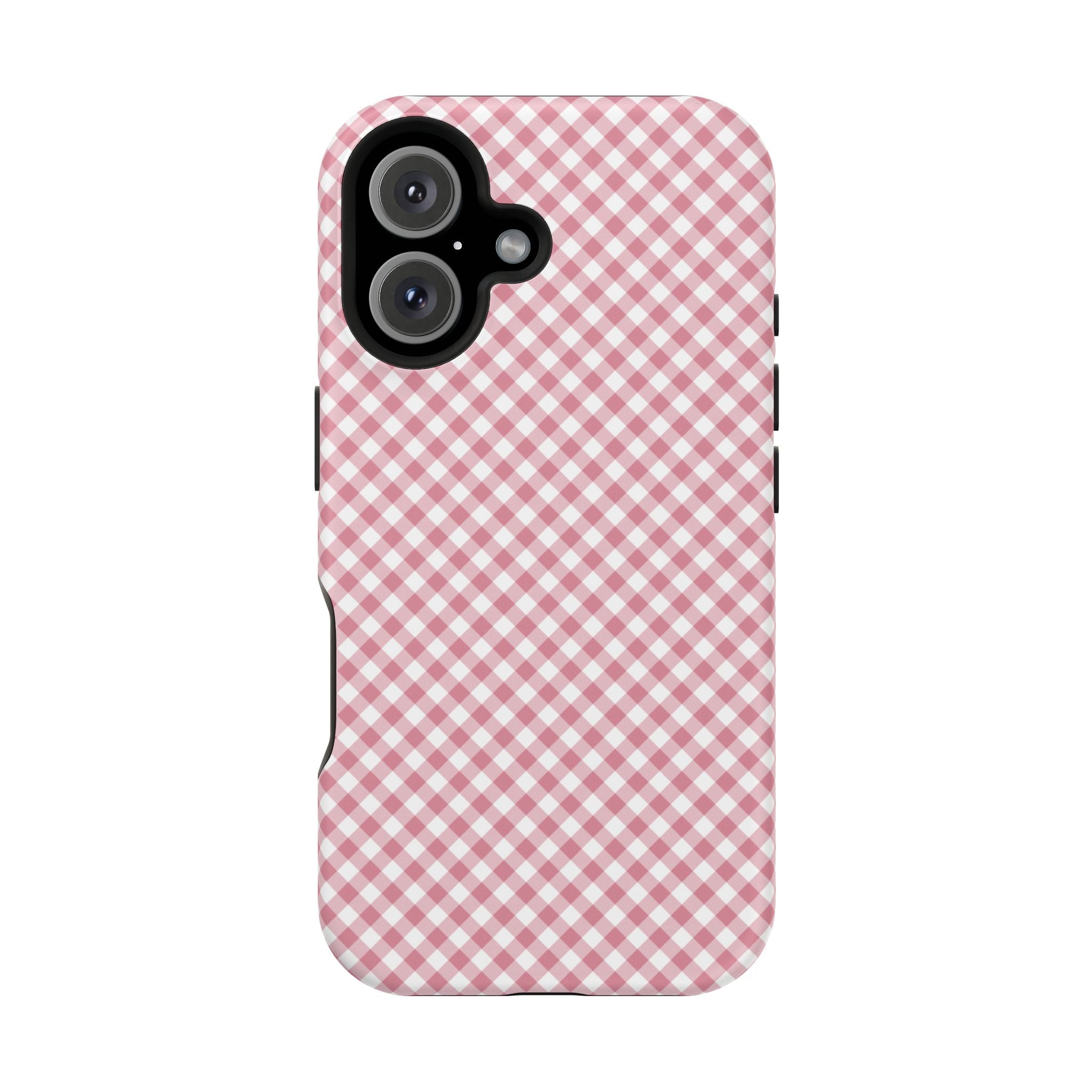 Pink Gingham Magnetic Impact-Resistant Phone Case