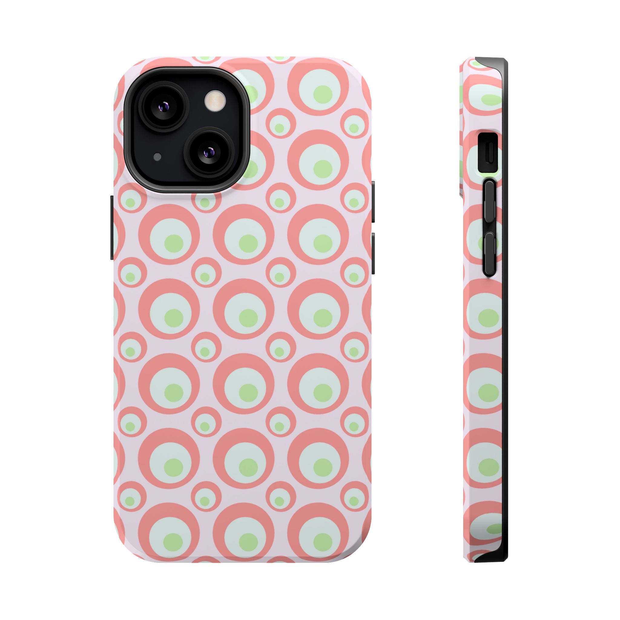 Pink Retro Circles Magnetic Impact-Resistant Phone Case