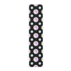 Black Floral Mandala Table Runner – Pastel Mosaic Dinner Party Decor