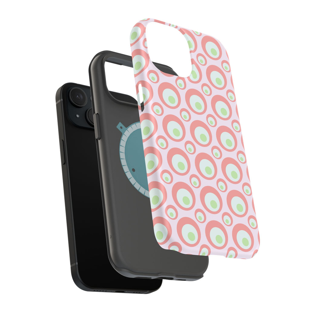 Pink Retro Circles Magnetic Impact-Resistant Phone Case