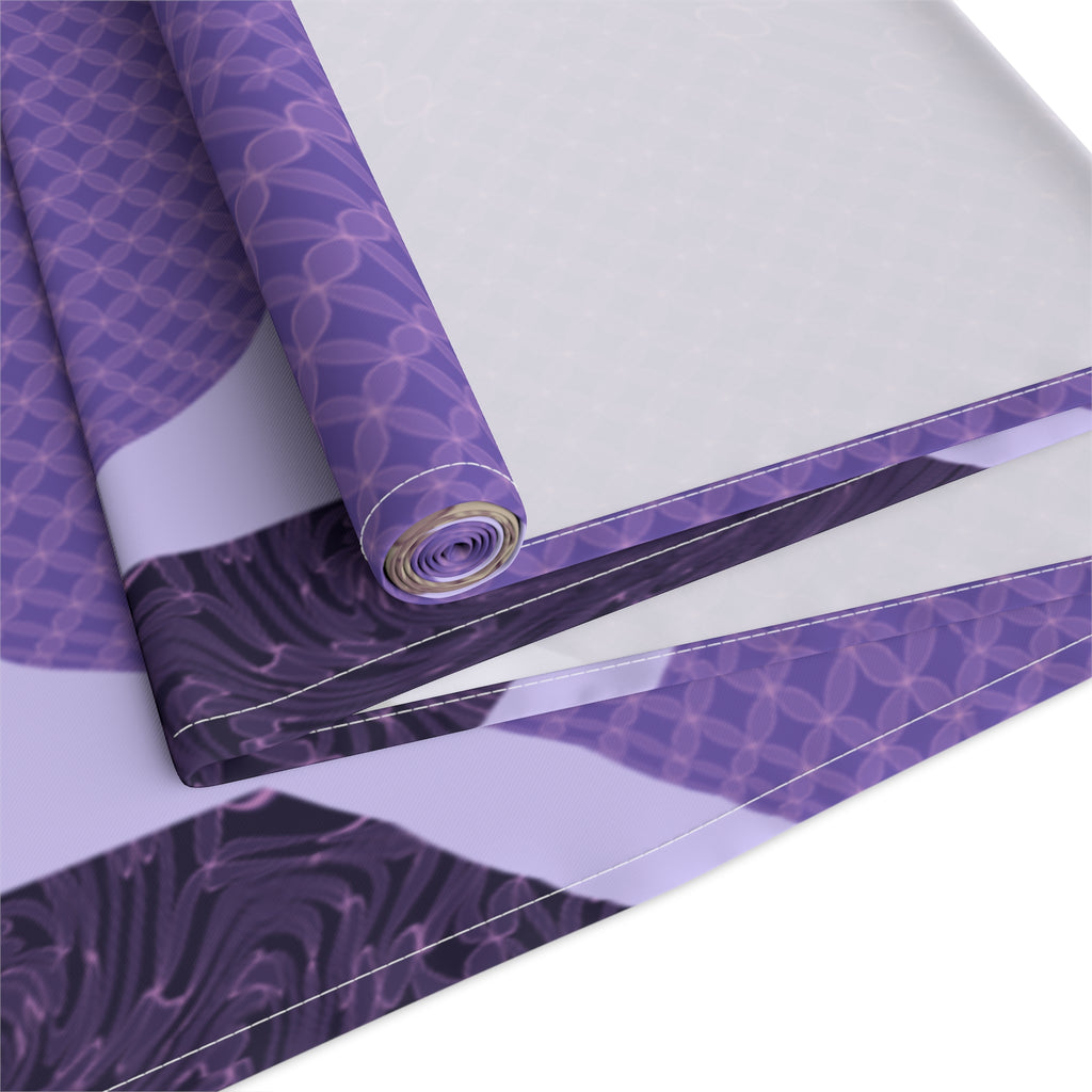 Purple Geometric Table Runner — Modern Abstract Dining Accent