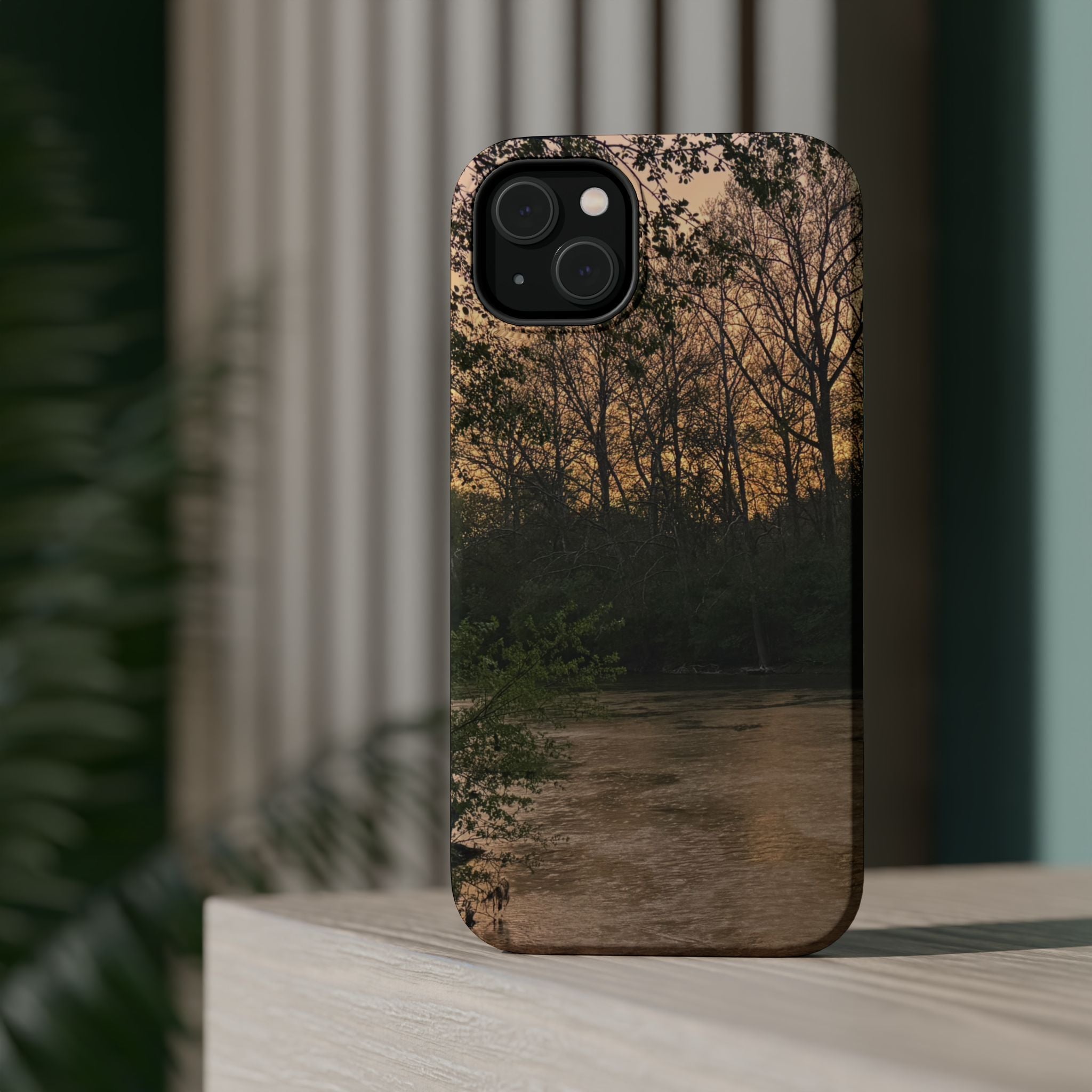Nature River Sunset Phone Case — Magnetic Impact‑Resistant