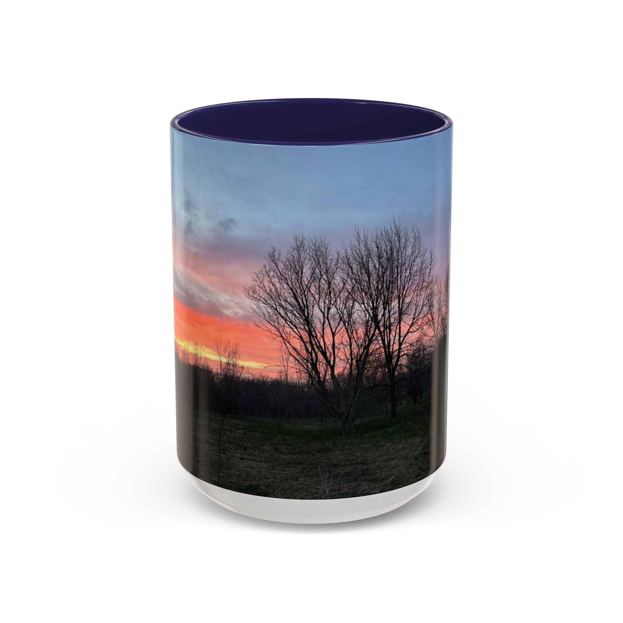 Sunset Silhouette In Derby, UK Coffee Mug — Scenic Tree Silhouette at Dusk (11/15oz)