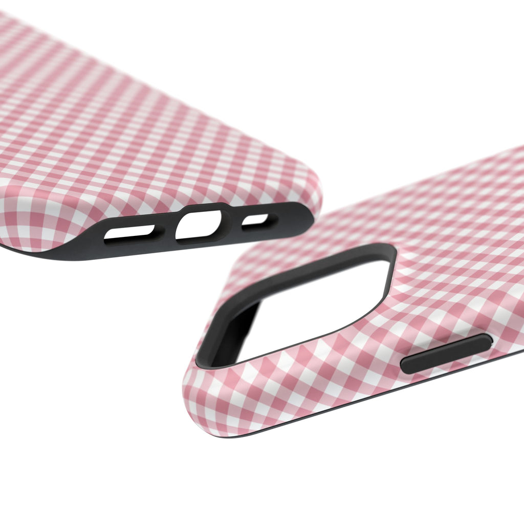 Pink Gingham Magnetic Impact-Resistant Phone Case