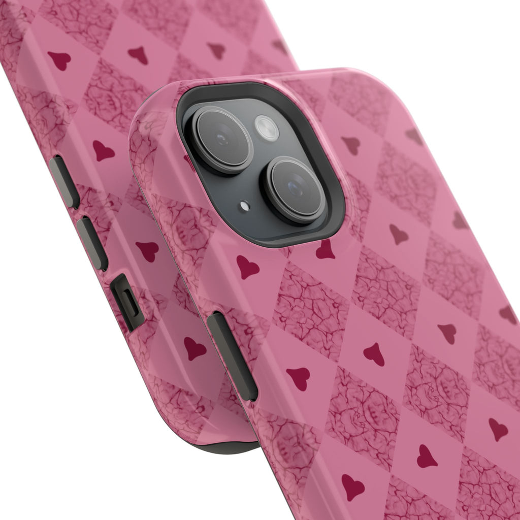 Pink Vintage Hearts Magnetic Impact-Resistant Phone Case