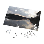 Lake Reflection Jigsaw Puzzle with Tin — Scenic Sunset Puzzle for Nature Lovers
