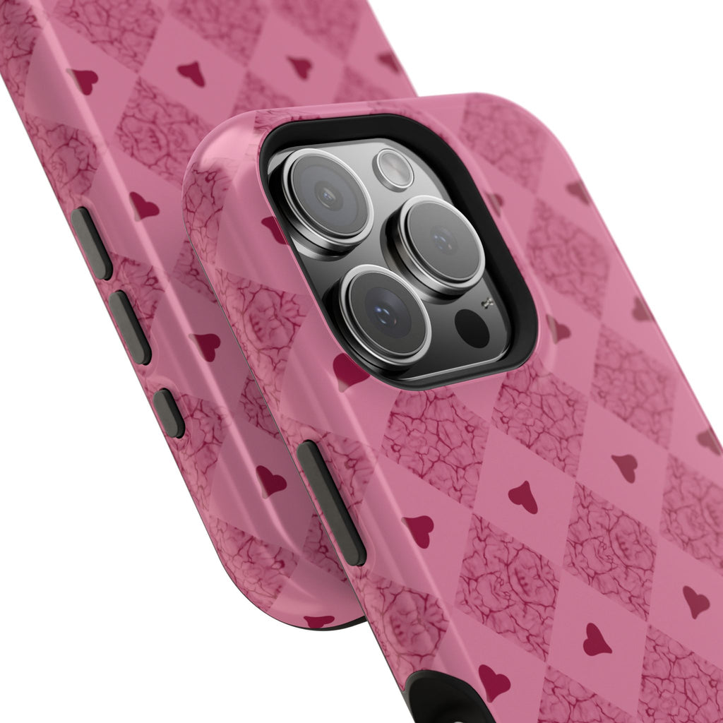 Pink Vintage Hearts Magnetic Impact-Resistant Phone Case