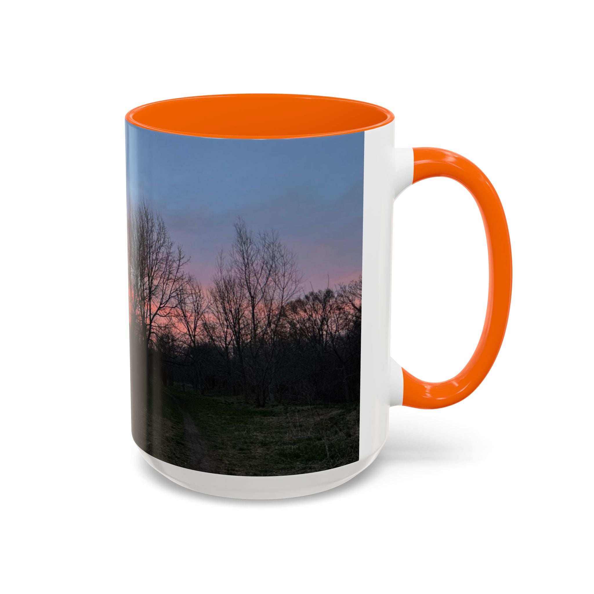 Sunset Silhouette In Derby, UK Coffee Mug — Scenic Tree Silhouette at Dusk (11/15oz)