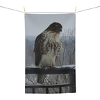 Hawk Photo Microfiber Tea Towel — Rustic Wildlife Kitchen Towel