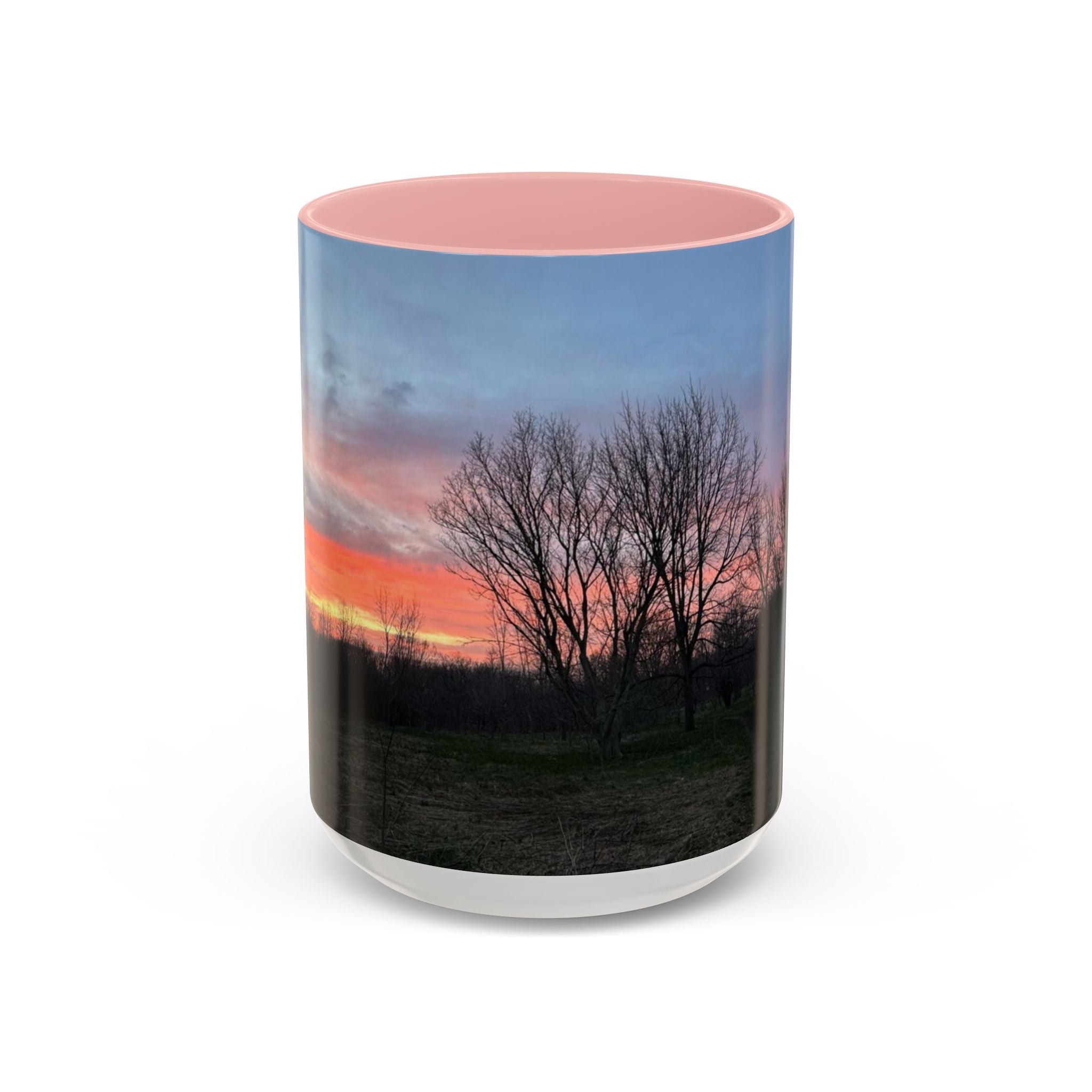 Sunset Silhouette In Derby, UK Coffee Mug — Scenic Tree Silhouette at Dusk (11/15oz)