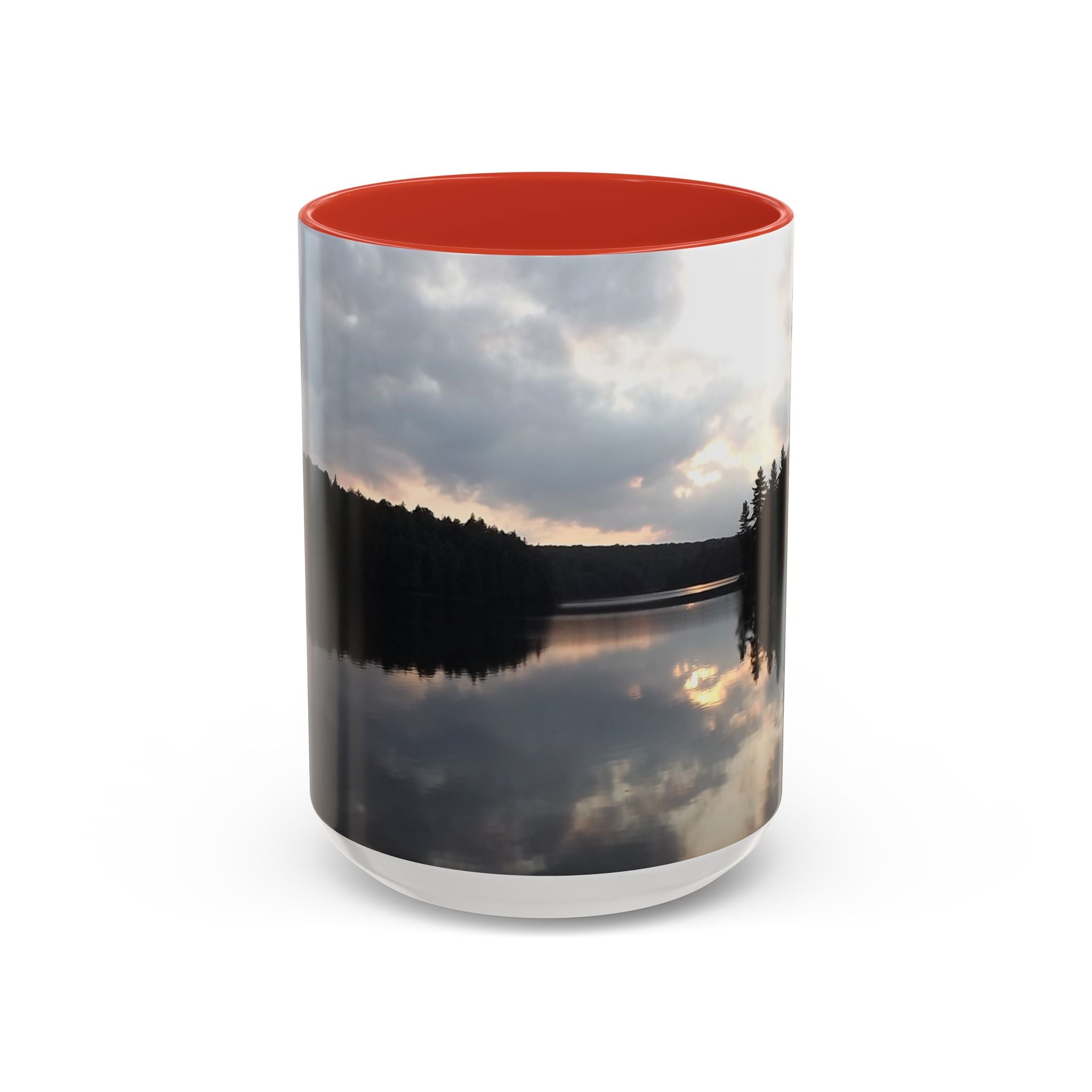 Lake Sunset Accent Coffee Mug — Scenic Reflection Photography 11/15oz