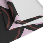 Modern Geo Circle Table Runner — Black & Blush Retro Pattern