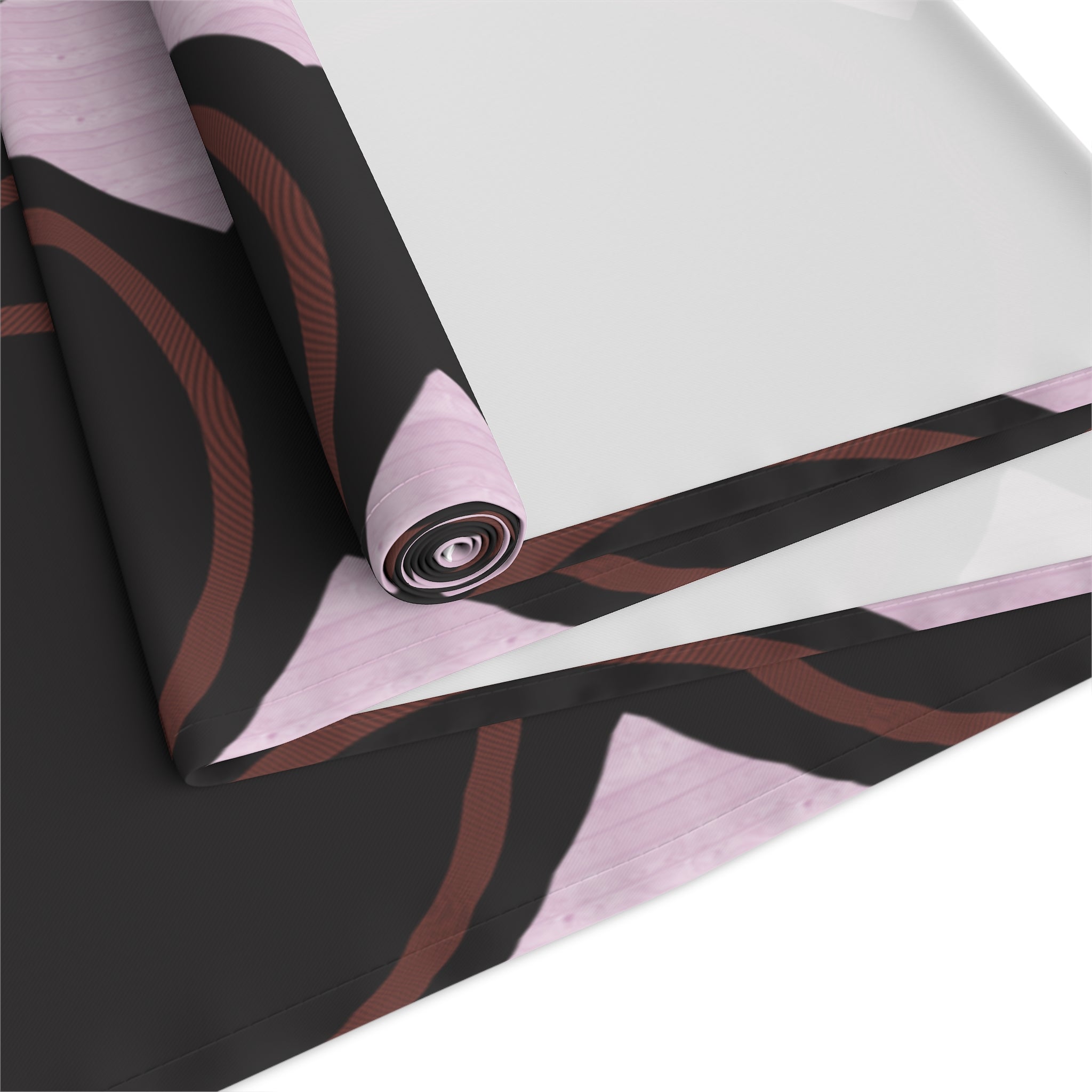 Modern Geo Circle Table Runner — Black & Blush Retro Pattern