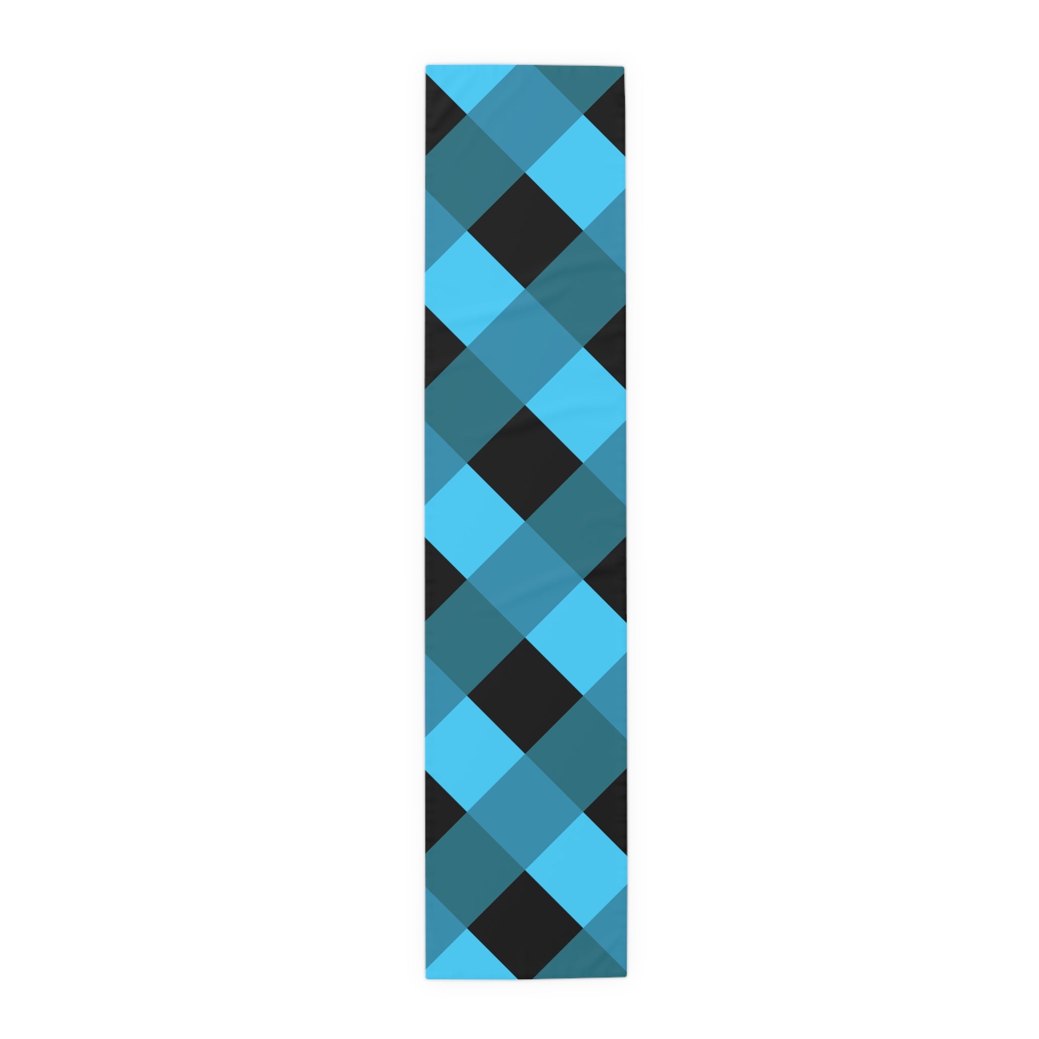 Blue Buffalo Plaid Table Runner – Cotton/Poly Dining Decor
