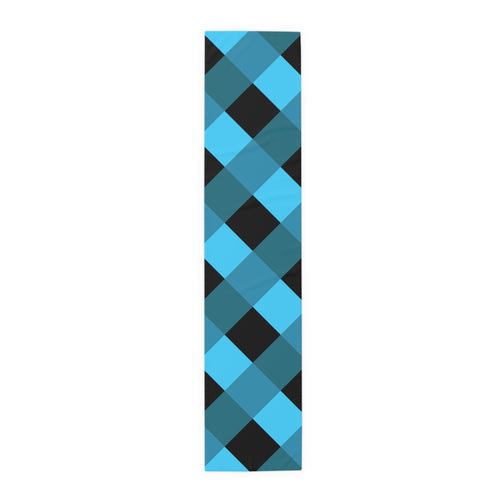 Blue Buffalo Plaid Table Runner – Cotton/Poly Dining Decor