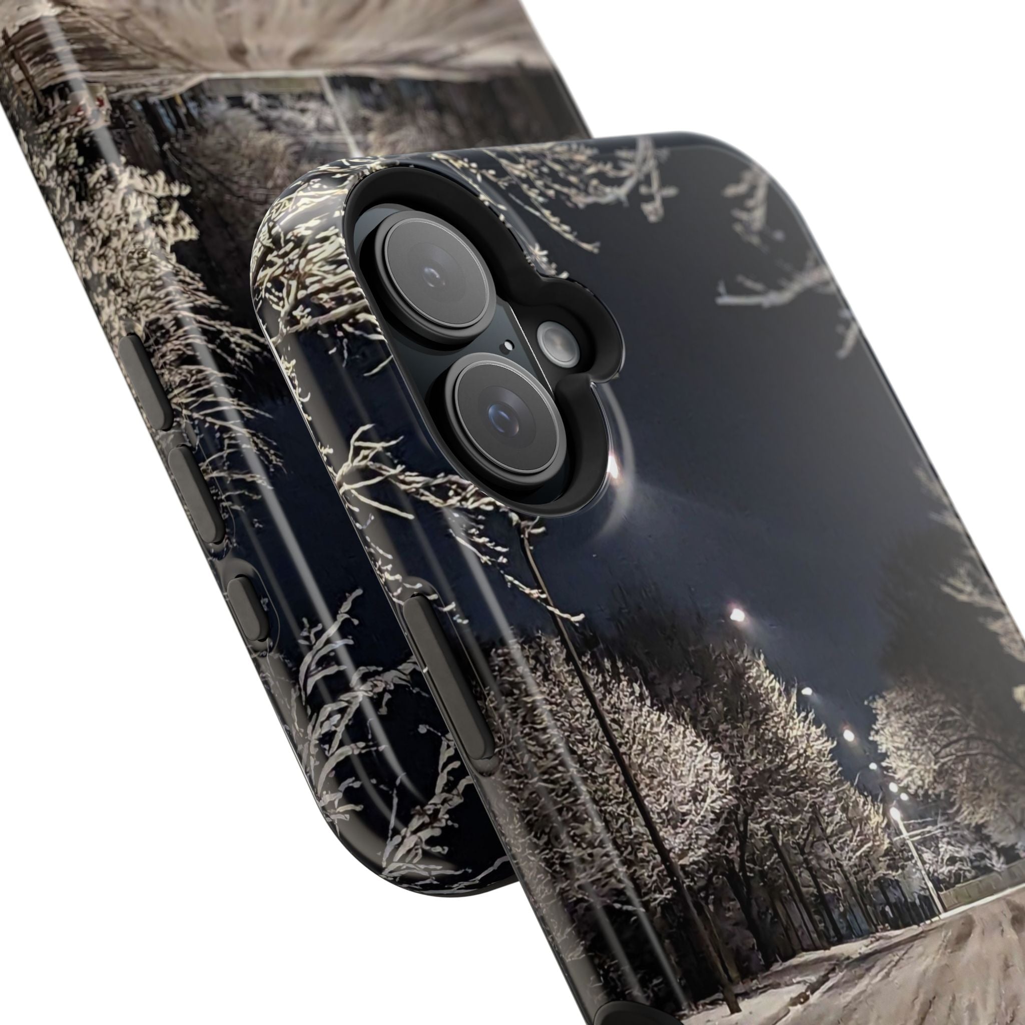 Winter Night Snow Road Magnetic Impact-Resistant Phone Case