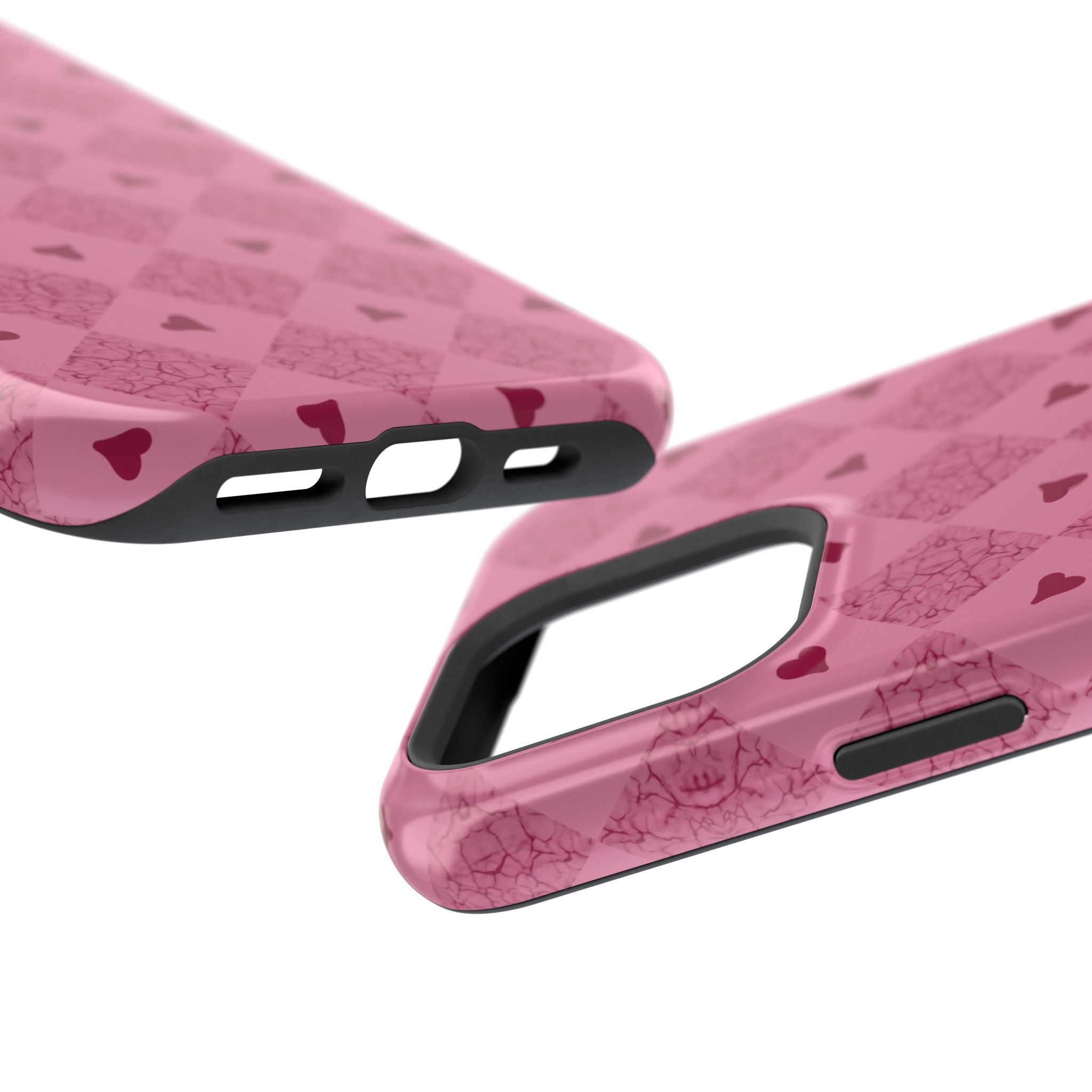 Pink Vintage Hearts Magnetic Impact-Resistant Phone Case