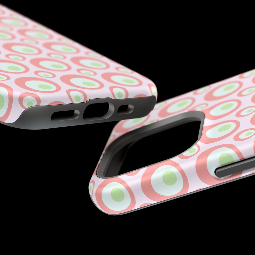 Pink Retro Circles Magnetic Impact-Resistant Phone Case
