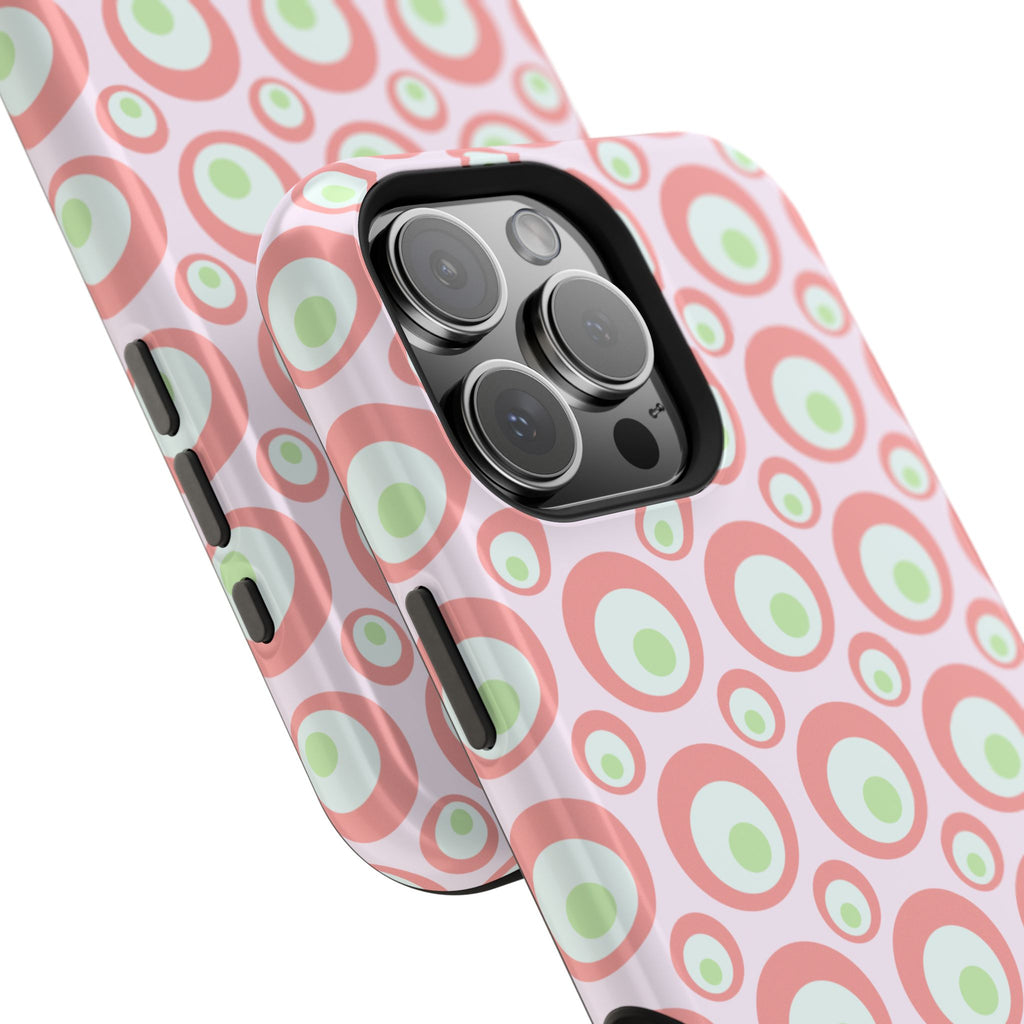 Pink Retro Circles Magnetic Impact-Resistant Phone Case