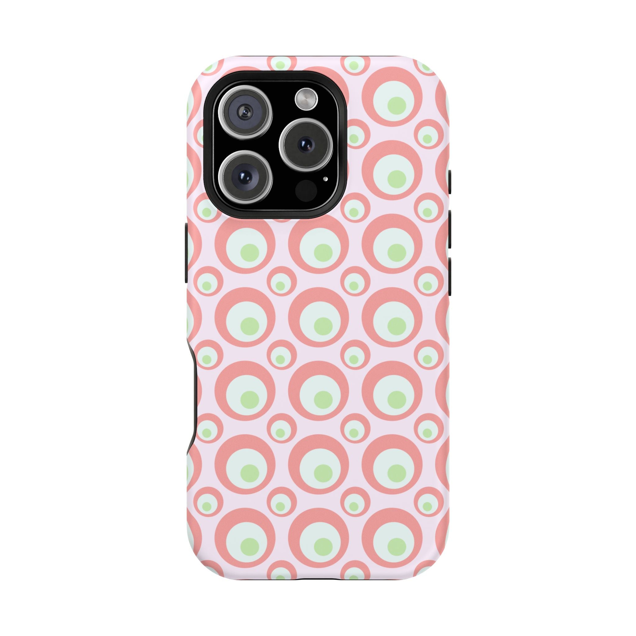 Pink Retro Circles Magnetic Impact-Resistant Phone Case