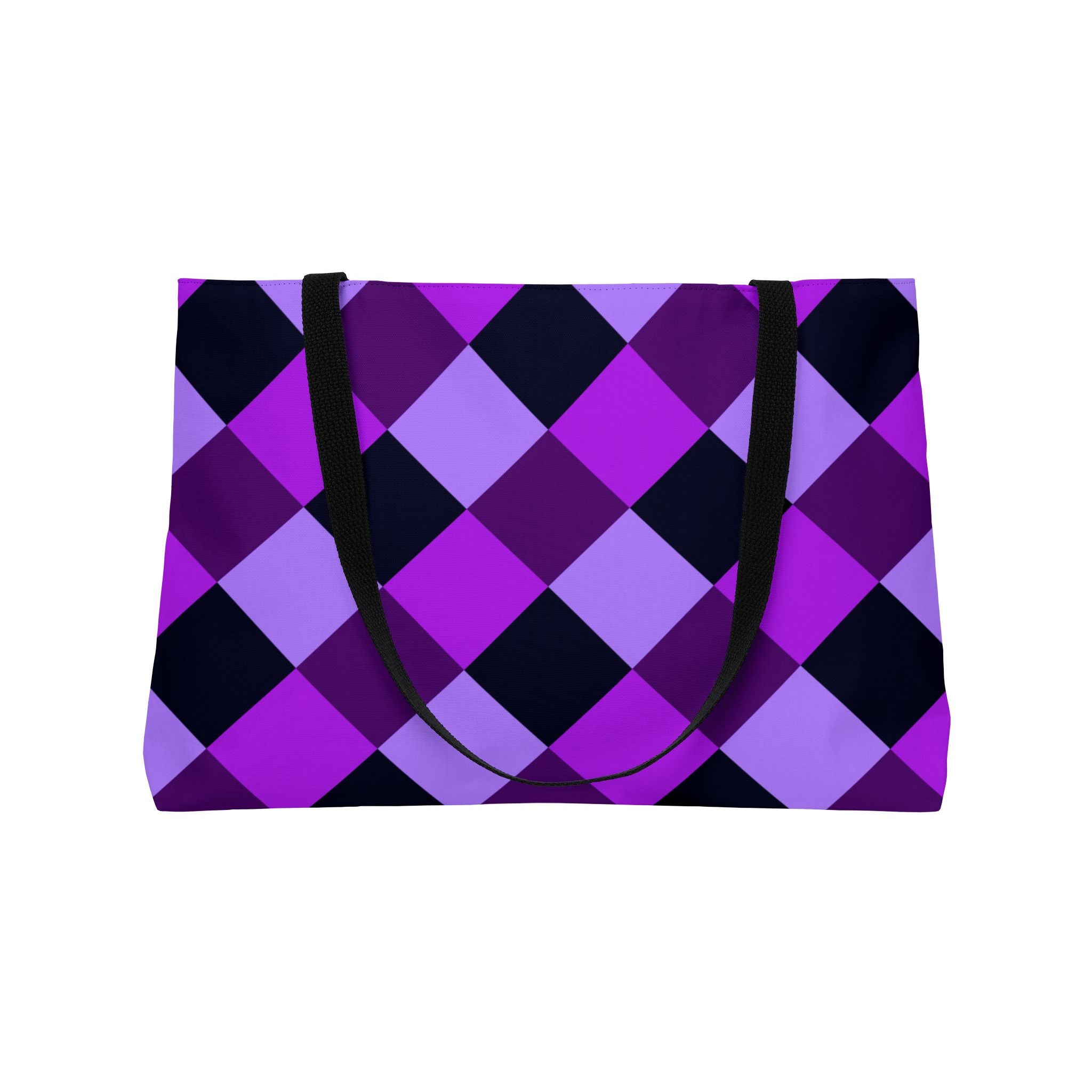Weekender Tote Bag — Purple Argyle Pattern Beach & Travel Bag